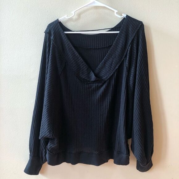 Free People We The Free Womens Westend V-Back Waffle Thermal Top - Picture 4 of 7